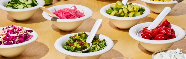 CAVA pita packs and curated bowls for office catering
