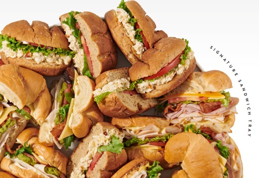Jason's Deli Signature Sandwich Tray with deli sandwiches cut in halves for an office lunch